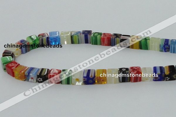 CLG567 16 inches 8*8mm cube lampwork glass beads wholesale