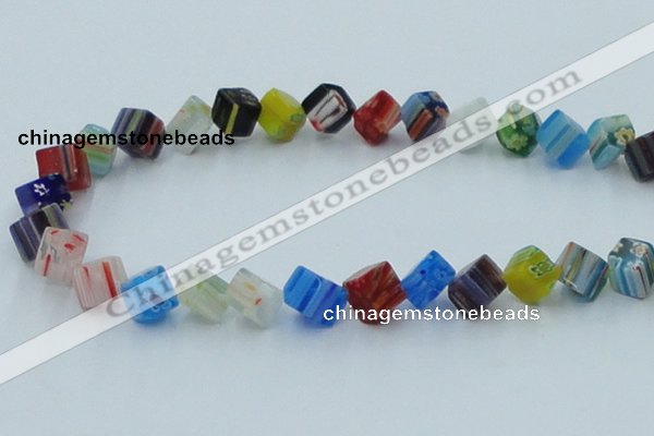 CLG569 16 inches 8*8mm cube lampwork glass beads wholesale