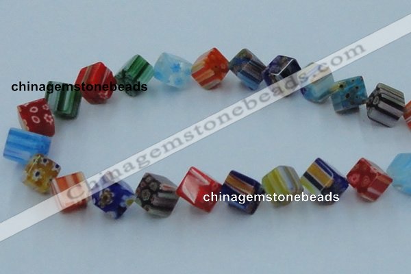 CLG570 16 inches 10*10mm cube lampwork glass beads wholesale