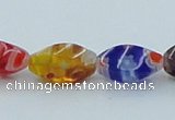 CLG576 16 inches 6*13mm twisted rice lampwork glass beads wholesale