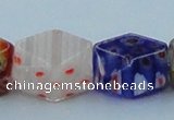 CLG578 16 inches 10*15mm faceted cuboid lampwork glass beads