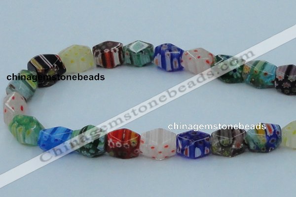 CLG578 16 inches 10*15mm faceted cuboid lampwork glass beads