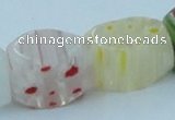 CLG579 16 inches 12*15mm faceted cuboid lampwork glass beads