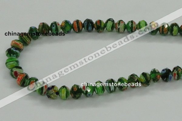 CLG58 15 inches 8*10mm faceted rondelle handmade lampwork beads