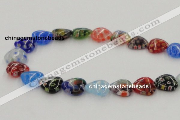 CLG581 16 inches 16*16mm heart lampwork glass beads wholesale