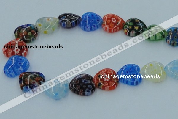 CLG582 16 inches 18*18mm heart lampwork glass beads wholesale