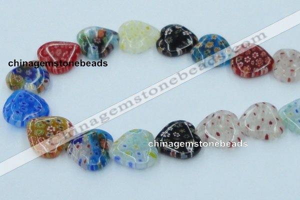 CLG583 16 inches 20*20mm heart lampwork glass beads wholesale