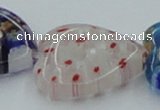 CLG584 16 inches 22*22mm heart lampwork glass beads wholesale