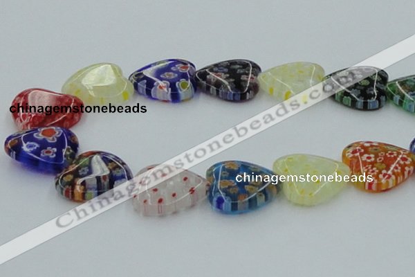 CLG584 16 inches 22*22mm heart lampwork glass beads wholesale