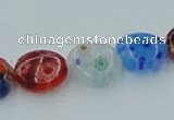 CLG587 16 inches 10mm flat round lampwork glass beads wholesale