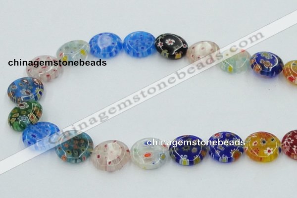 CLG588 16 inches 16mm flat round lampwork glass beads wholesale