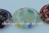 CLG596 16 inches 20mm flat round lampwork glass beads wholesale