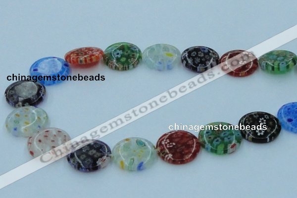 CLG596 16 inches 20mm flat round lampwork glass beads wholesale