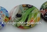 CLG597 16 inches 25mm flat round lampwork glass beads wholesale