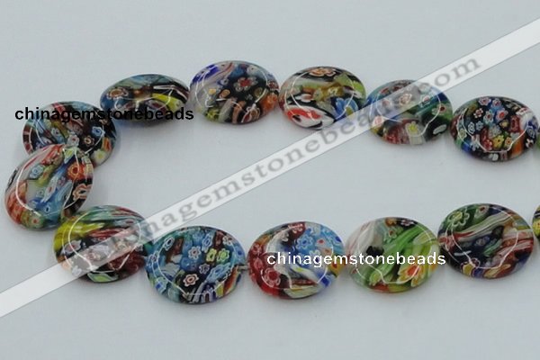 CLG597 16 inches 25mm flat round lampwork glass beads wholesale