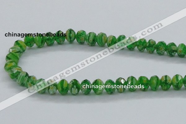 CLG62 15 inches 8*10mm faceted rondelle handmade lampwork beads