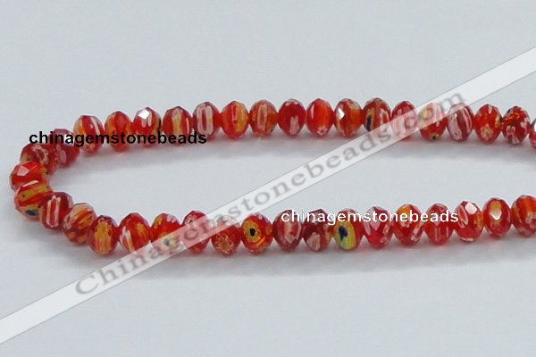 CLG63 15 inches 8*10mm faceted rondelle handmade lampwork beads