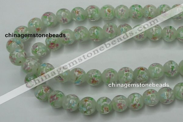 CLG764 15 inches 12mm round lampwork glass beads wholesale