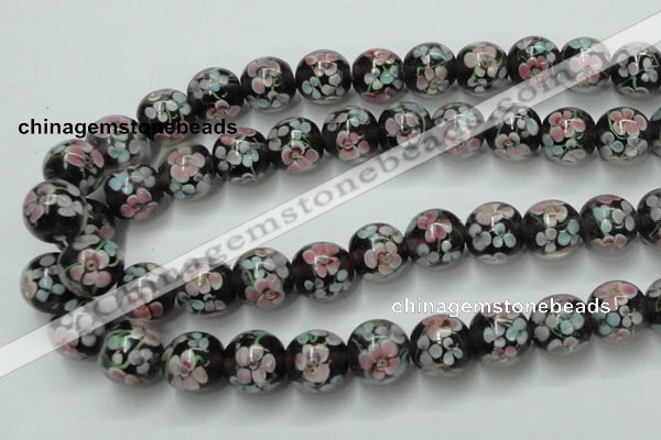 CLG765 15 inches 12mm round lampwork glass beads wholesale