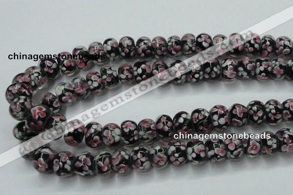 CLG766 14.5 inches 8*12mm rondelle lampwork glass beads wholesale