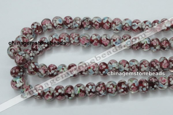 CLG767 14.5 inches 8*12mm rondelle lampwork glass beads wholesale