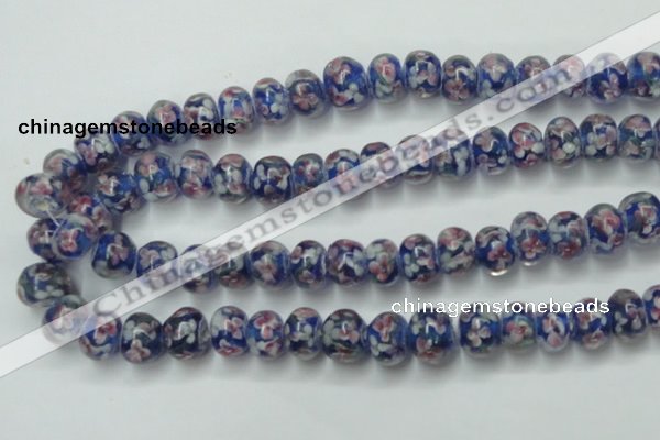 CLG768 14.5 inches 8*12mm rondelle lampwork glass beads wholesale