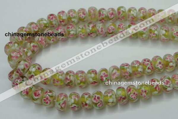 CLG770 14.5 inches 8*12mm rondelle lampwork glass beads wholesale