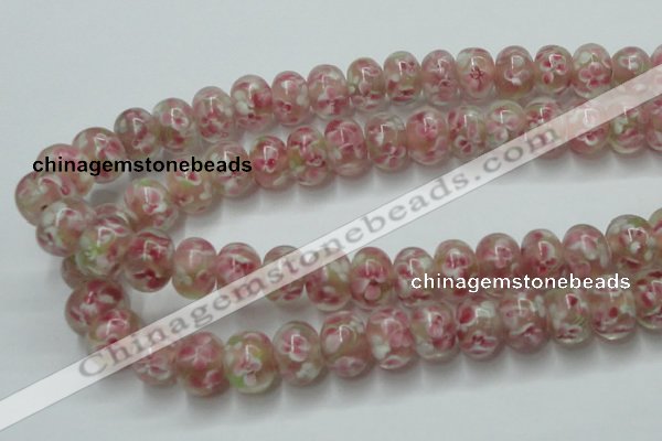 CLG771 14.5 inches 8*12mm rondelle lampwork glass beads wholesale