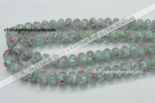 CLG773 14.5 inches 8*12mm rondelle lampwork glass beads wholesale