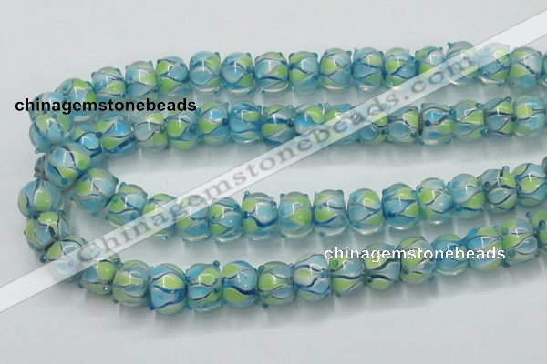 CLG779 14 inches 8*12mm rondelle lampwork glass beads wholesale