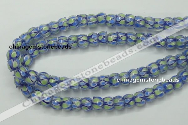 CLG781 14 inches 8*12mm rondelle lampwork glass beads wholesale