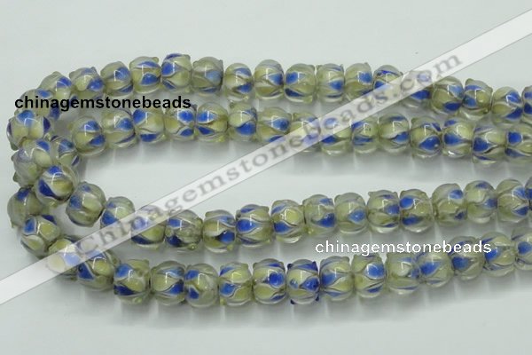 CLG782 14 inches 8*12mm rondelle lampwork glass beads wholesale