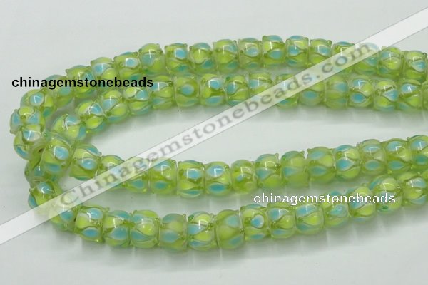 CLG783 14 inches 8*12mm rondelle lampwork glass beads wholesale