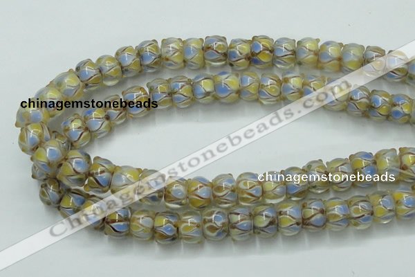 CLG784 14 inches 8*12mm rondelle lampwork glass beads wholesale