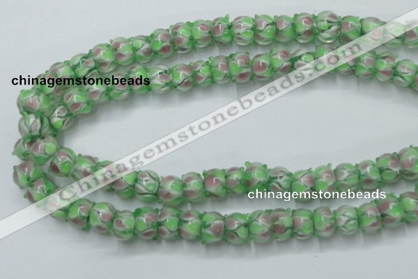 CLG785 14.5 inches 8*12mm rondelle lampwork glass beads wholesale