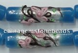 CLG786 15.5 inches 10*40mm cylinder lampwork glass beads wholesale