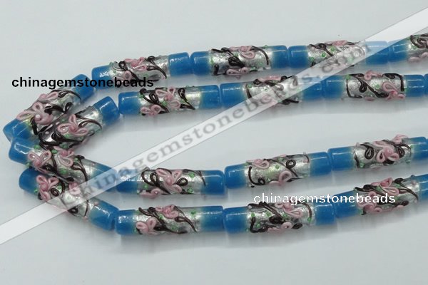 CLG786 15.5 inches 10*40mm cylinder lampwork glass beads wholesale