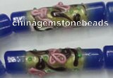 CLG787 15.5 inches 10*40mm cylinder lampwork glass beads wholesale