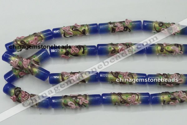 CLG787 15.5 inches 10*40mm cylinder lampwork glass beads wholesale