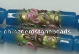 CLG788 15.5 inches 10*40mm cylinder lampwork glass beads wholesale