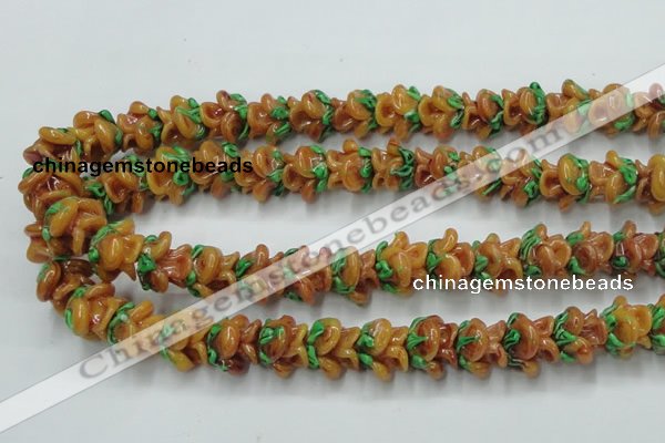 CLG790 15.5 inches 11*13mm rose lampwork glass beads wholesale