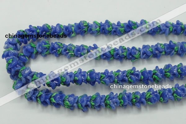 CLG792 15.5 inches 11*13mm rose lampwork glass beads wholesale