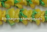 CLG793 15.5 inches 11*13mm rose lampwork glass beads wholesale