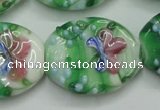 CLG798 15.5 inches 22*28mm oval lampwork glass beads wholesale