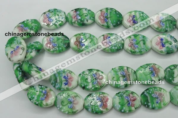 CLG798 15.5 inches 22*28mm oval lampwork glass beads wholesale