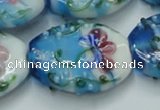 CLG799 15.5 inches 22*28mm oval lampwork glass beads wholesale