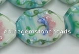 CLG800 15.5 inches 22*28mm oval lampwork glass beads wholesale