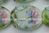 CLG803 15.5 inches 22*28mm oval lampwork glass beads wholesale