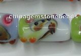 CLG804 15 inches 14*24mm rectangle lampwork glass beads wholesale