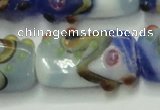 CLG806 15 inches 14*24mm rectangle lampwork glass beads wholesale